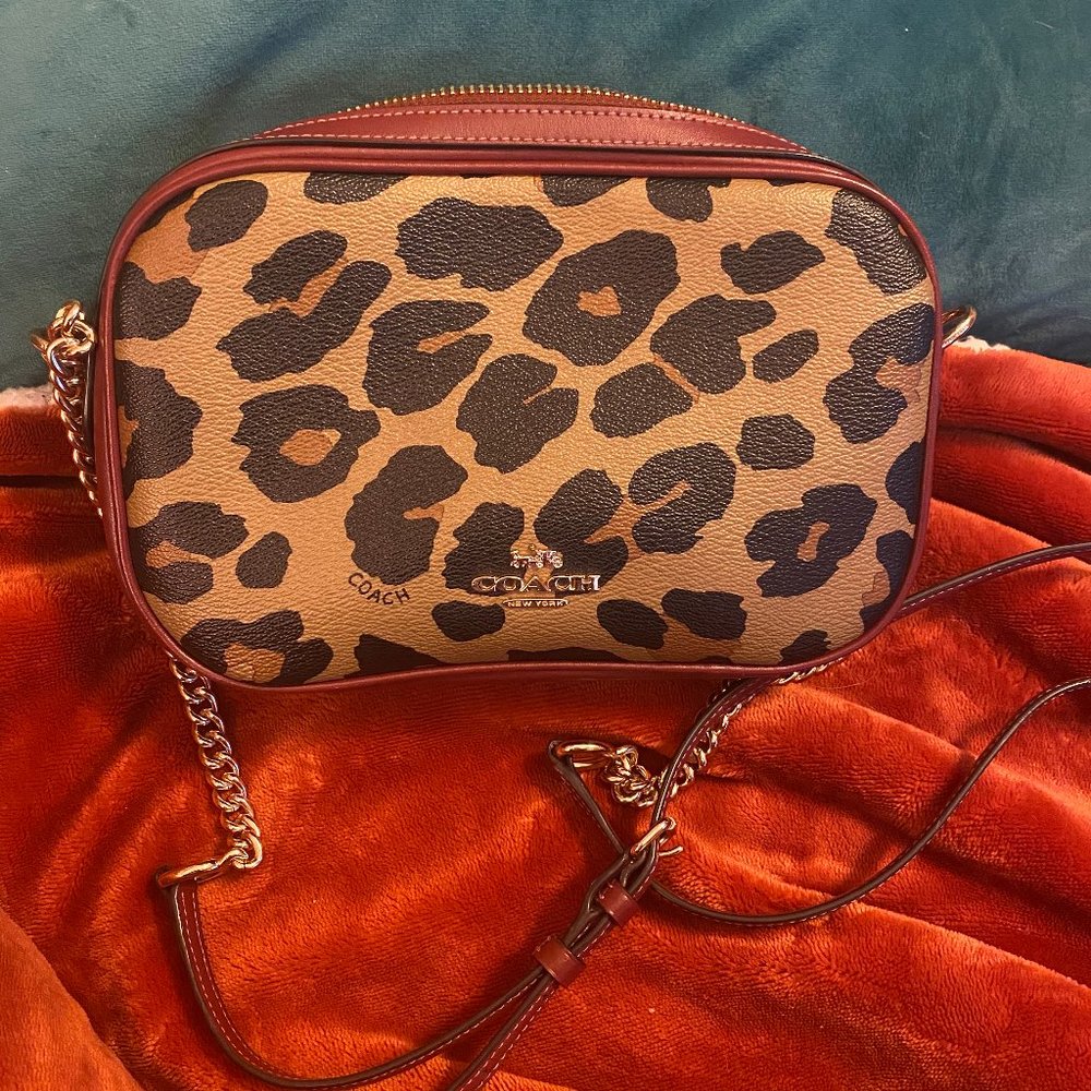 Coach Leopard Isla Crossbody Camera Bag